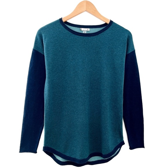 Smartwool Sweater Womens Shadow Pine Colorblock Crew Pullover Blue Green XS - Picture 3 of 11